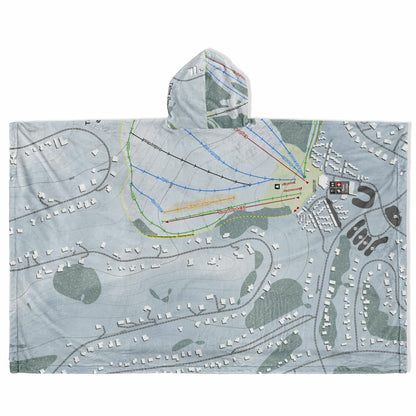 Tahoe Donner, California Ski Resort Map Flannel Blanket Poncho