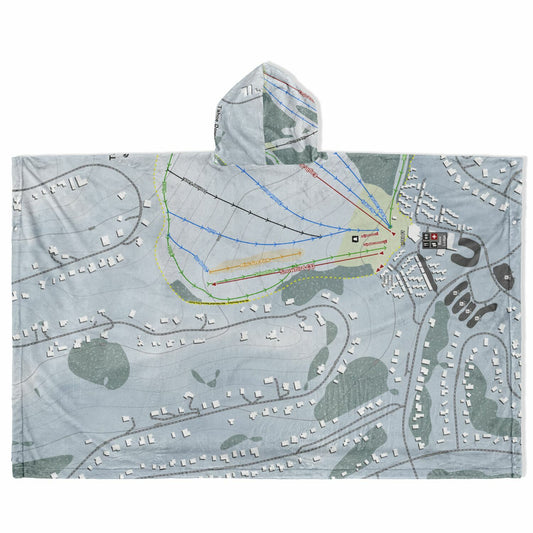Tahoe Donner, California Ski Resort Map Flannel Blanket Poncho
