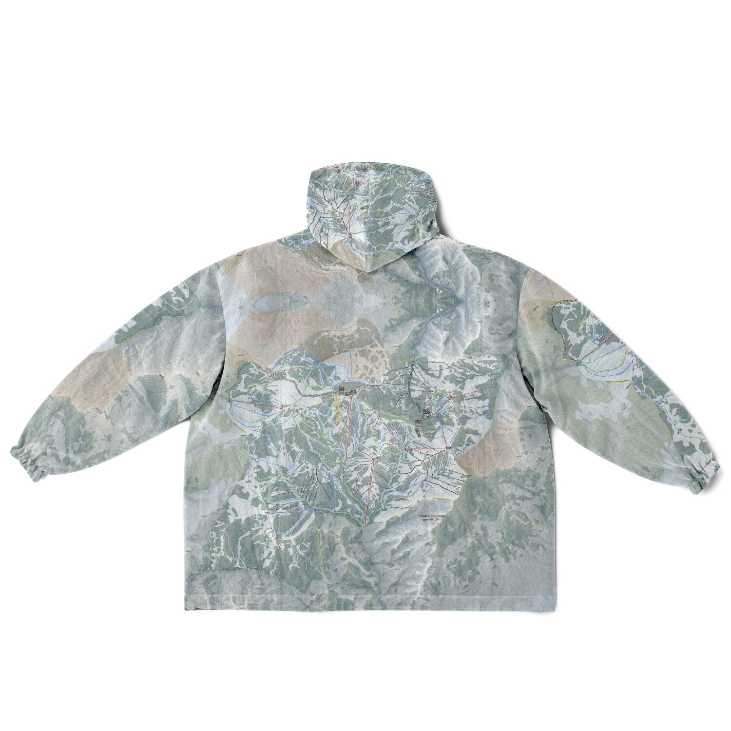 Powder Mountain, Utah Ski Resort Map Reversible Snug Hoodie