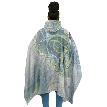 Catamount, New York Ski Resort Map Flannel Blanket Poncho