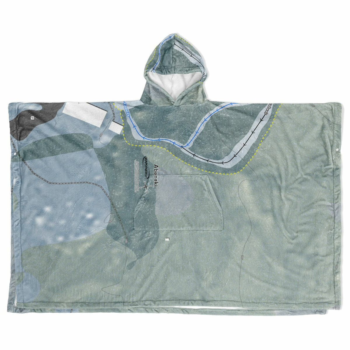 Abenaki, New Hampshire Ski Resort Map Flannel Blanket Poncho