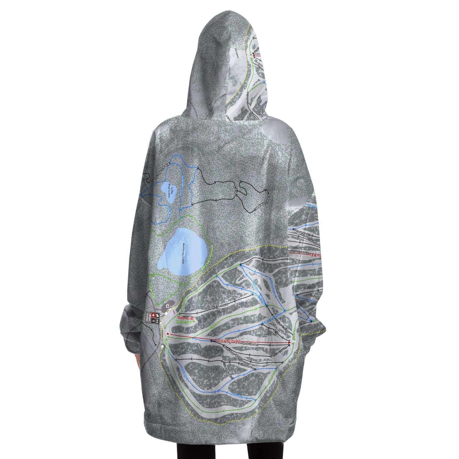 Anthony Lakes, Oregon Ski Trail Map - Snug Hoodie