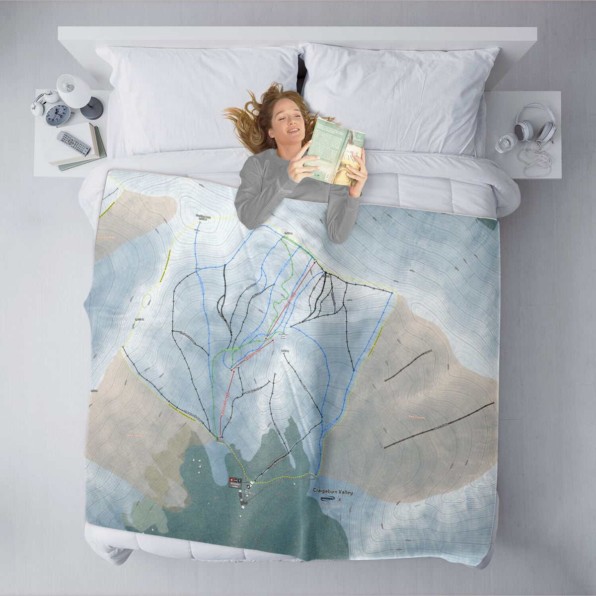 Craigieburn Valley, New Zealand Ski Resort Map XL Blanket