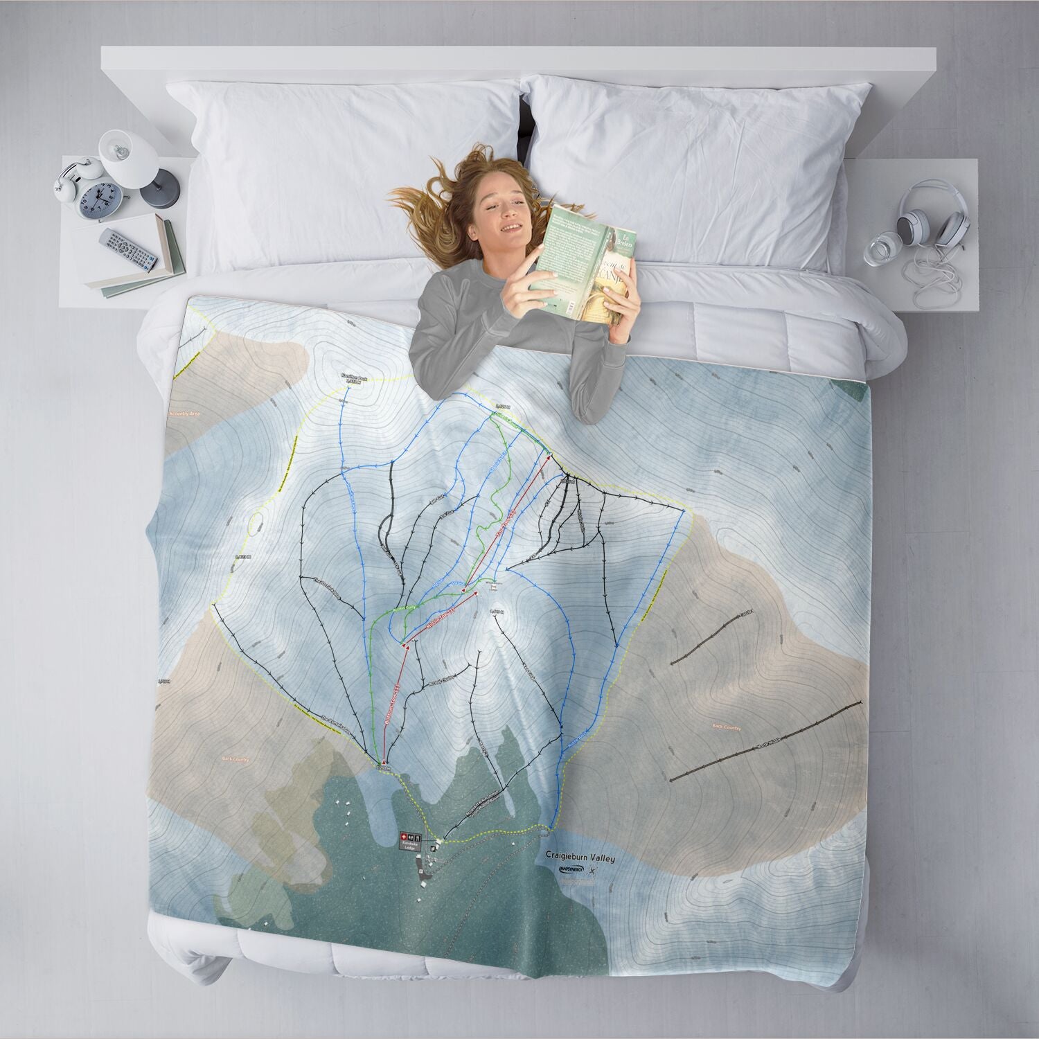 Craigieburn Valley, New Zealand Ski Resort Map XL Blanket