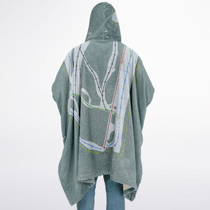 Bear Canyon, Montana Ski Resort Map Flannel Blanket Poncho