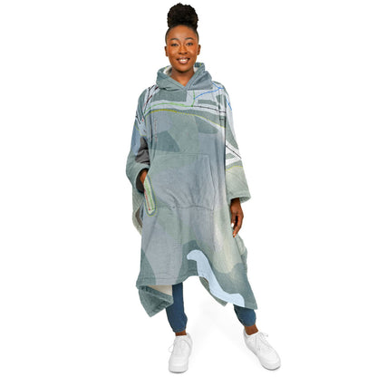 Station Gallix, Quebec Ski Resort Map Flannel Blanket Poncho