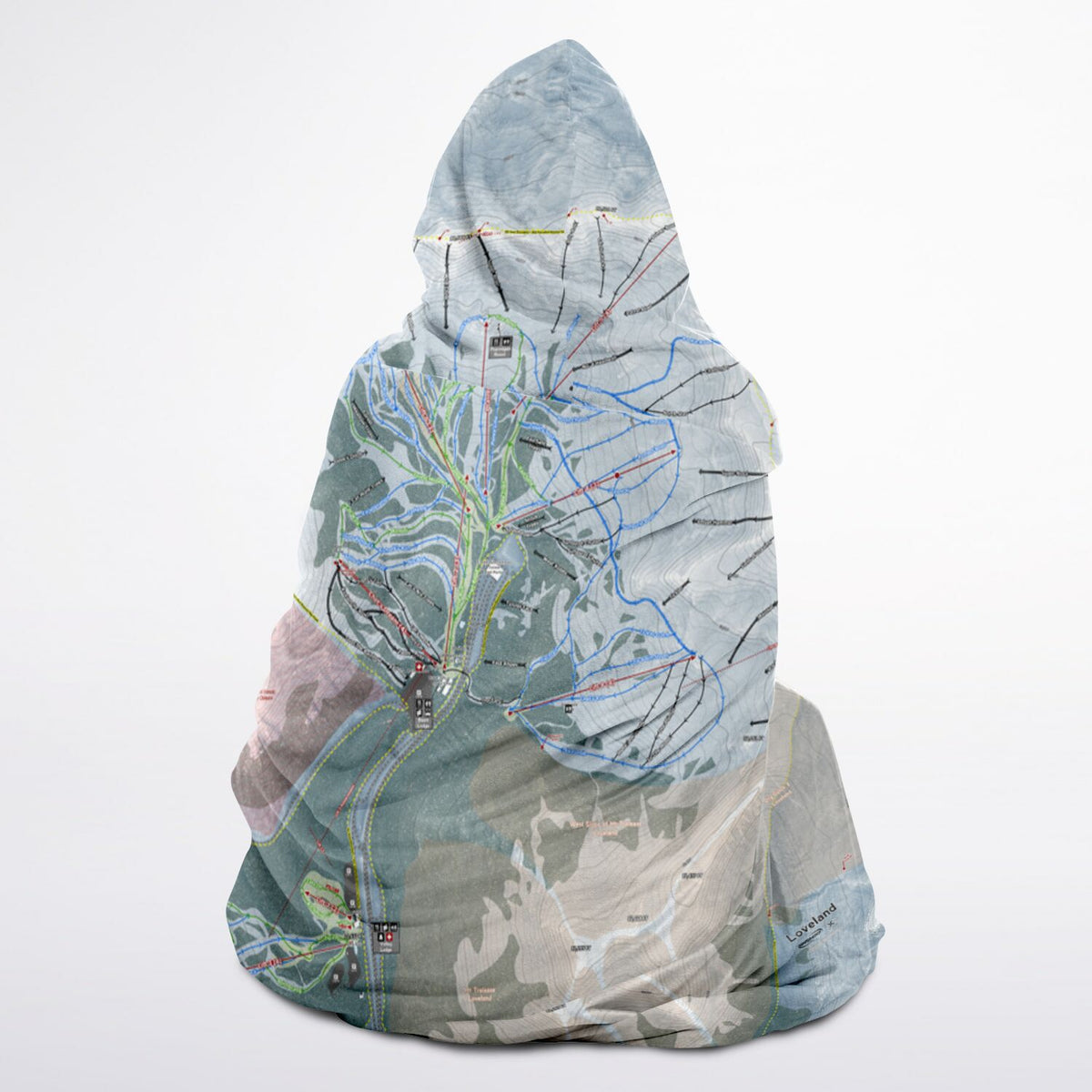 Loveland, Colorado Ski Trail Map - Youth Hooded Blanket - Powderaddicts
