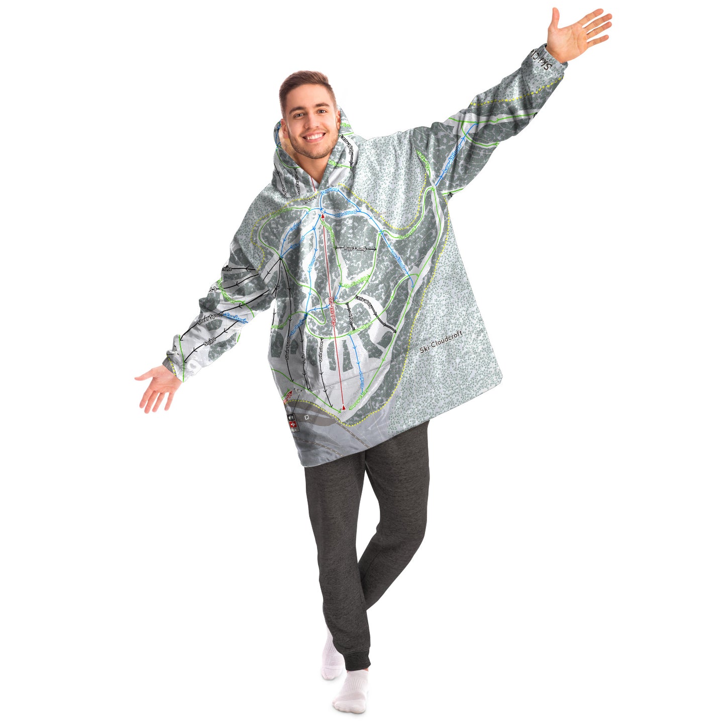 Ski Cloudcroft, New Mexico Ski Trail Map - Snug Hoodie
