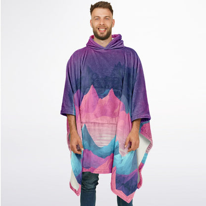 Towering Mountain, Flannel Blanket Poncho
