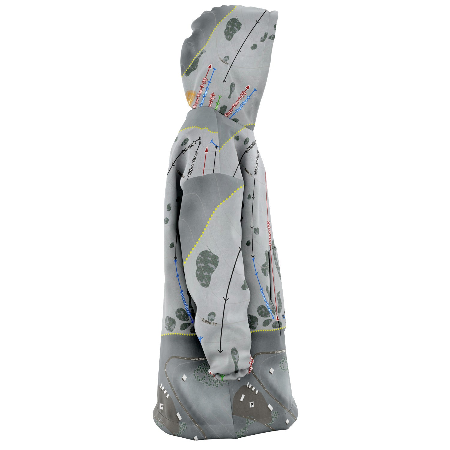 Echo Valley, Washington Ski Trail Map - Snug Hoodie - Powderaddicts