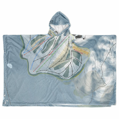 Treetops, Michigan Ski Resort Map Flannel Blanket Poncho