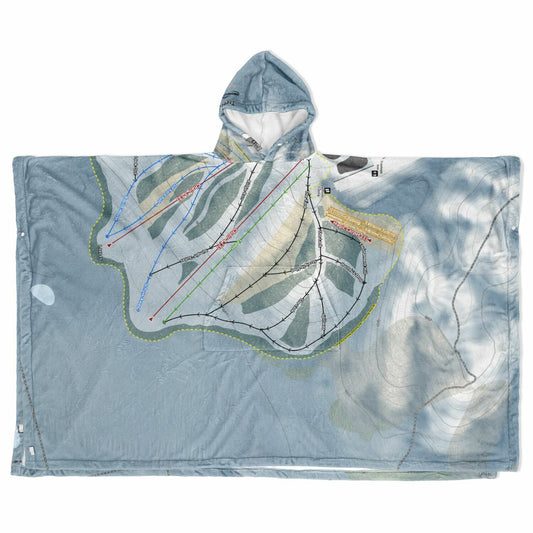 Treetops, Michigan Ski Resort Map Flannel Blanket Poncho