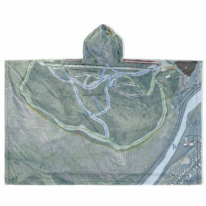 Berkshire East, Massachusetts Ski Resort Map Flannel Blanket Poncho