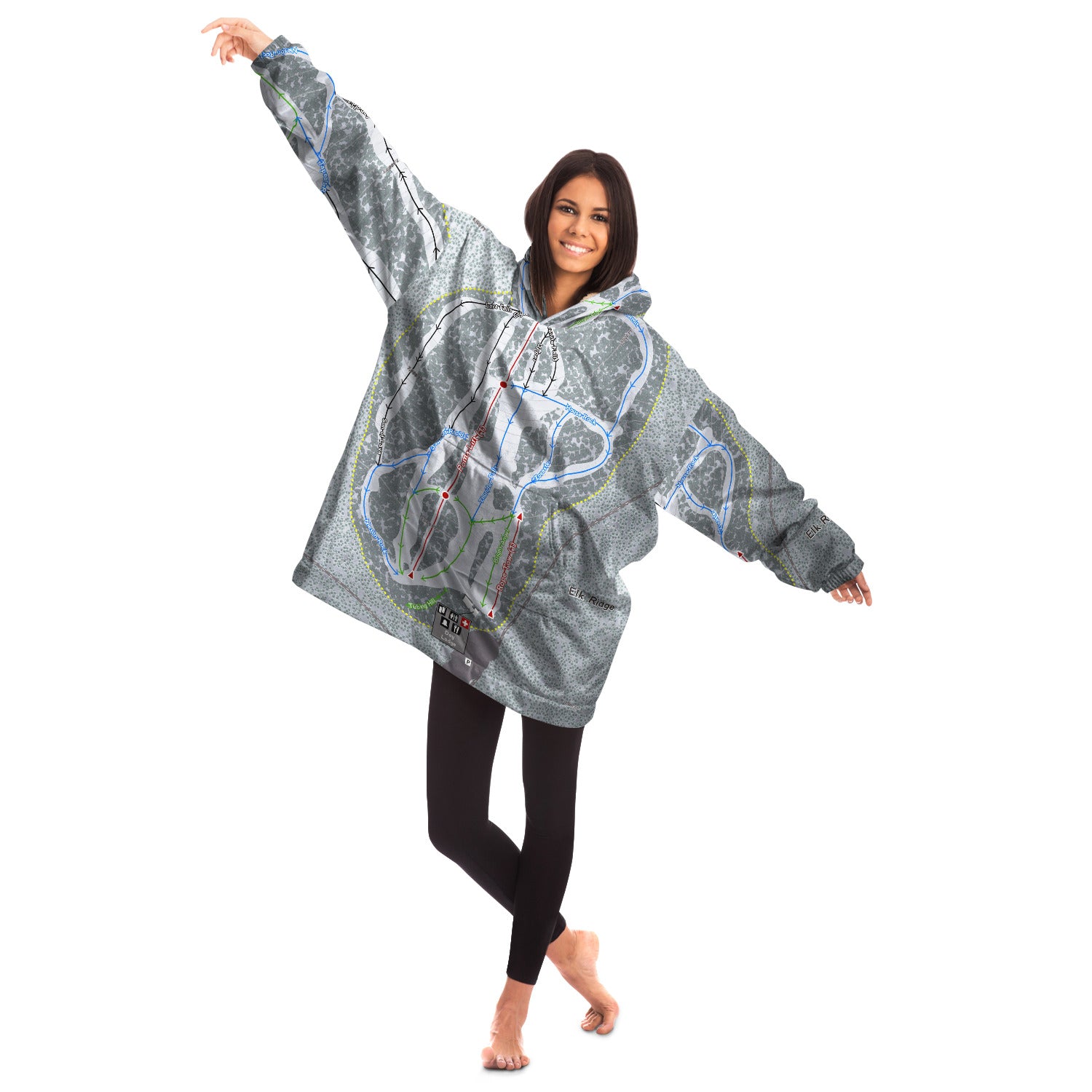 Elk Ridge, Arizona Ski Trail Map Snug Hoodie