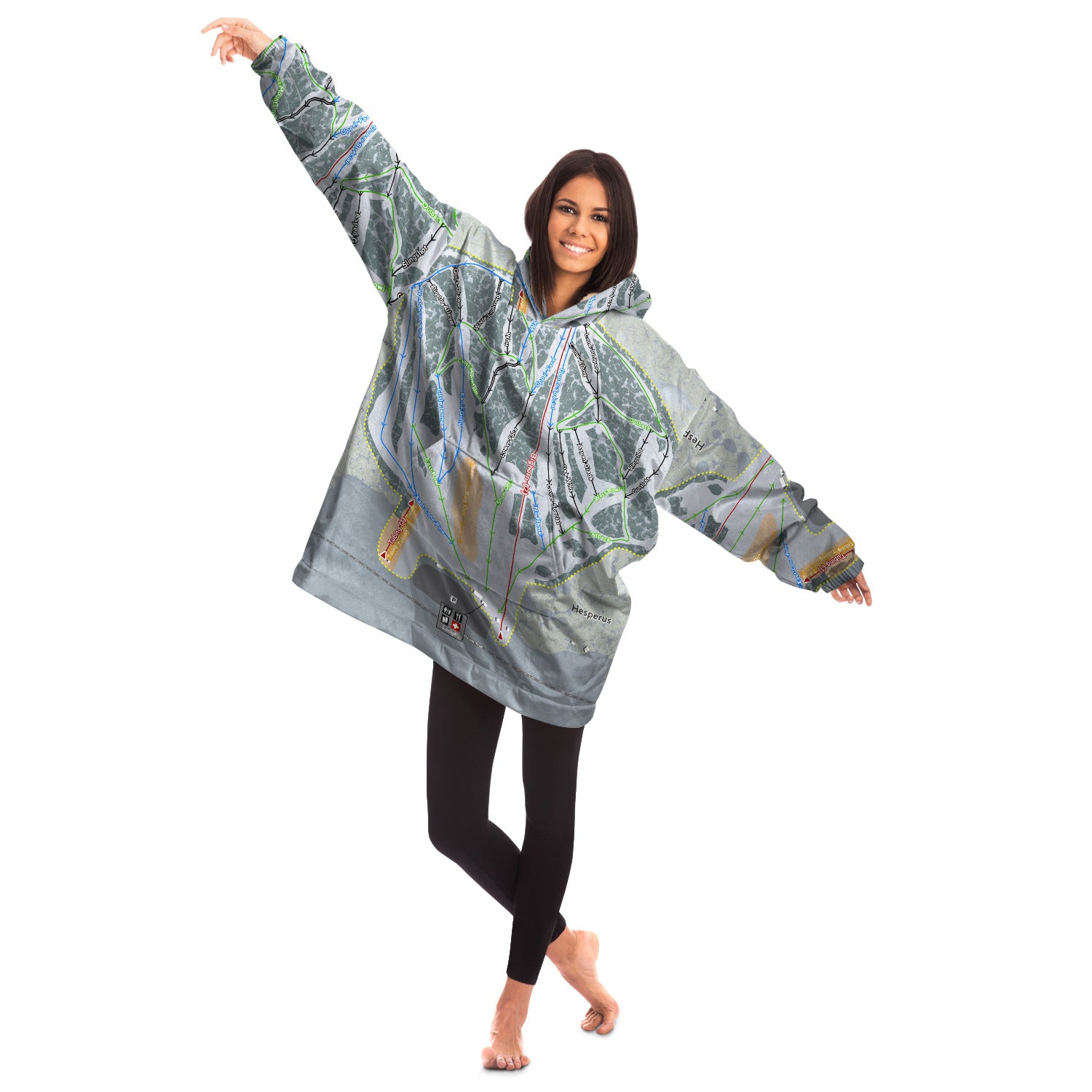 Hesperus, Colorado Ski Trail Map - Snug Hoodie