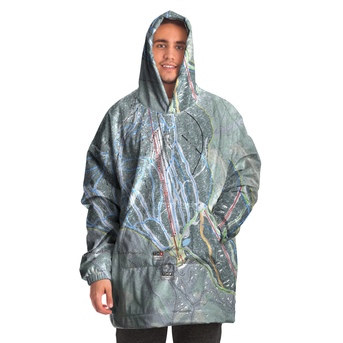 Burke Mountain, Vermont Ski Trail Map - Snug Hoodie