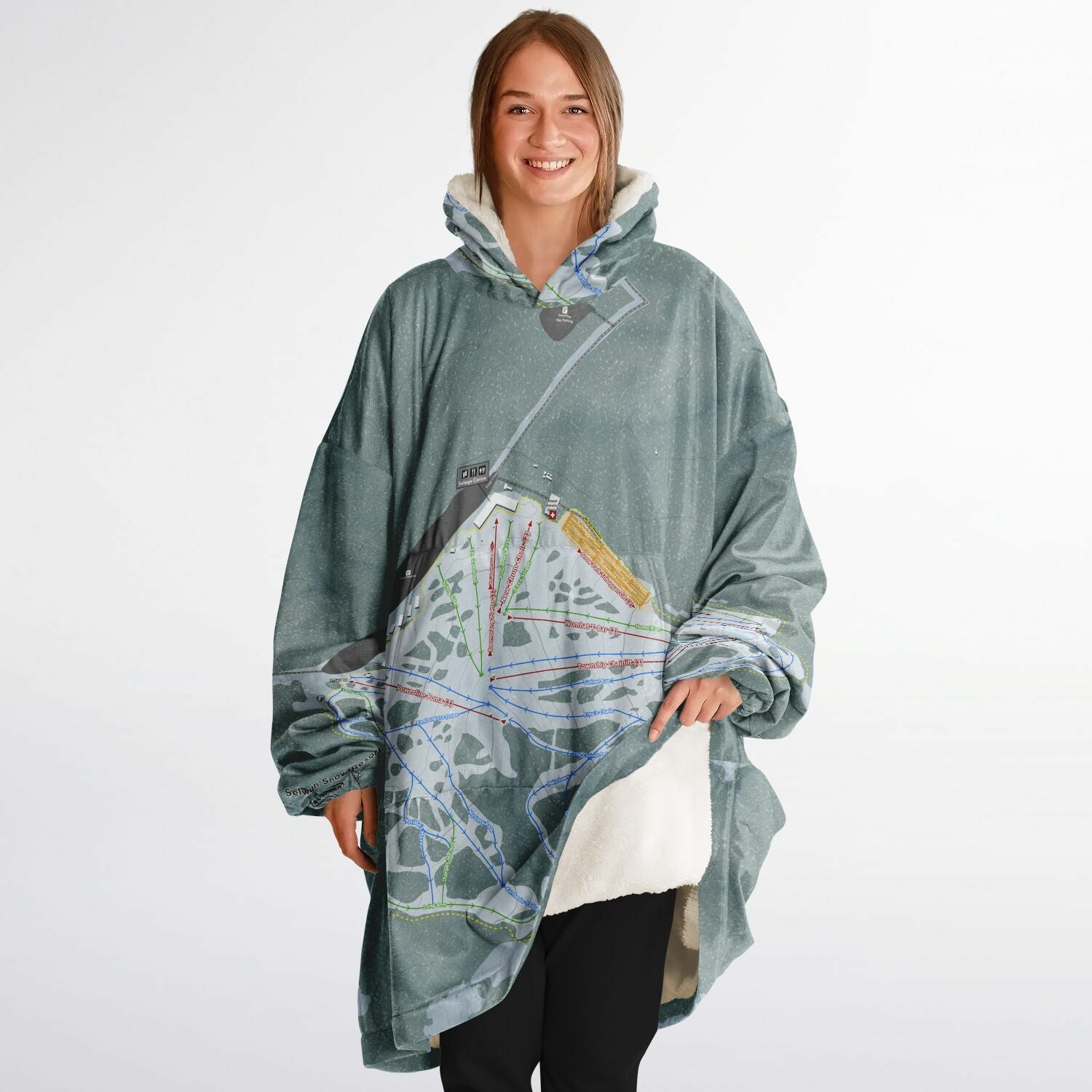 Selwyn Snow Resort, Australia Ski Trail Map - Snug Hoodie