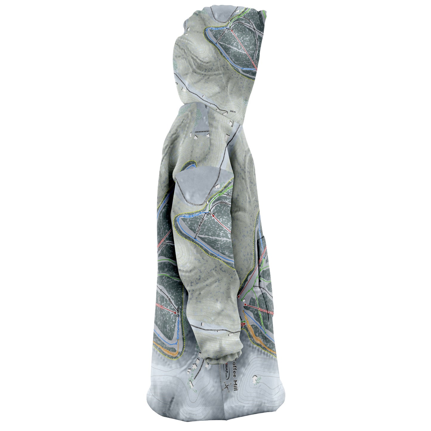 Coffee Mill, Minnesota Ski Trail Map Snug Hoodie