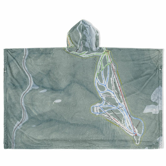 Lookout Pass, Idaho Ski Resort Map Flannel Blanket Poncho