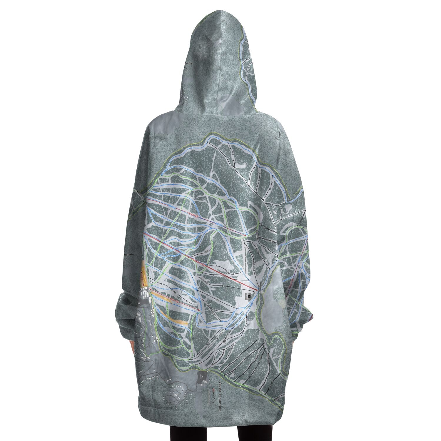 Apex Mountain, British Columbia Ski Trail Map Snug Hoodie