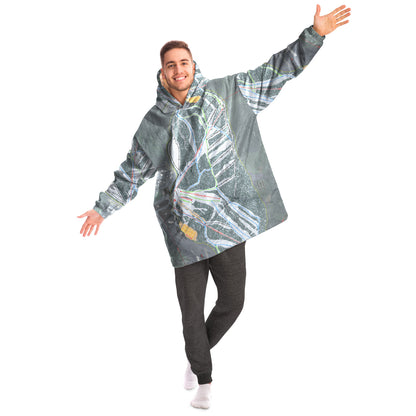 Sasquatch Mountain, British Columbia Ski Trail Map Snug Hoodie - Powderaddicts
