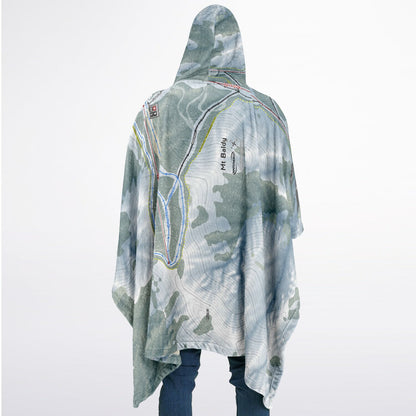 Mt Baldy, California Ski Resort Map Flannel Blanket Poncho