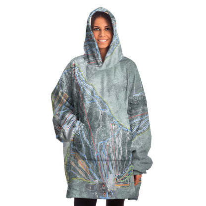 Gunstock Mountain, New Hampshire Ski Trail Map - Snug Hoodie - Powderaddicts
