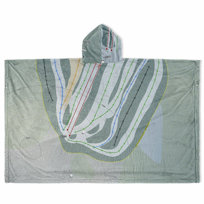 St Raymond, Quebec Ski Resort Map Flannel Blanket Poncho