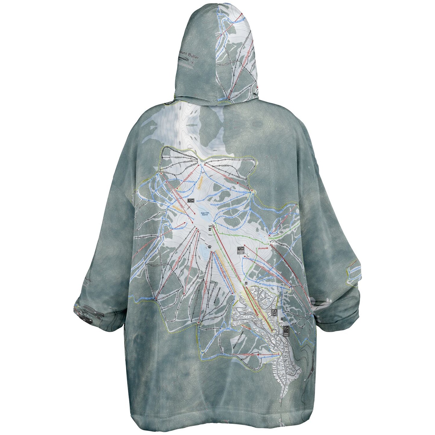 Mount Buller, Australia Ski Trail Map - Snug Hoodie - Powderaddicts