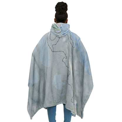 Howelsen Hill, Colorado Ski Resort Map Flannel Blanket Poncho