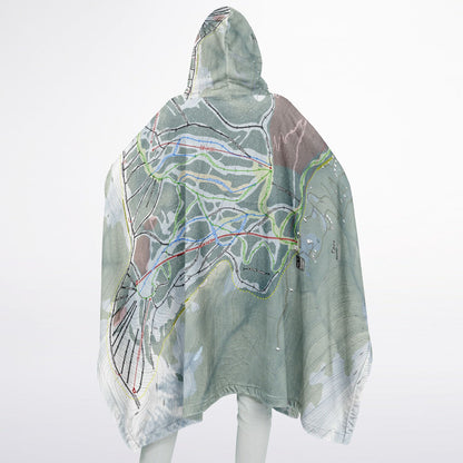 Taos, New Mexico Ski Resort Map Flannel Blanket Poncho