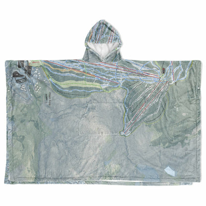 Mount Snow, Vermont Ski Resort Map Flannel Blanket Poncho