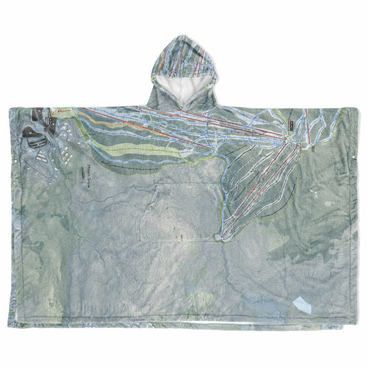 Mount Snow, Vermont Ski Resort Map Flannel Blanket Poncho