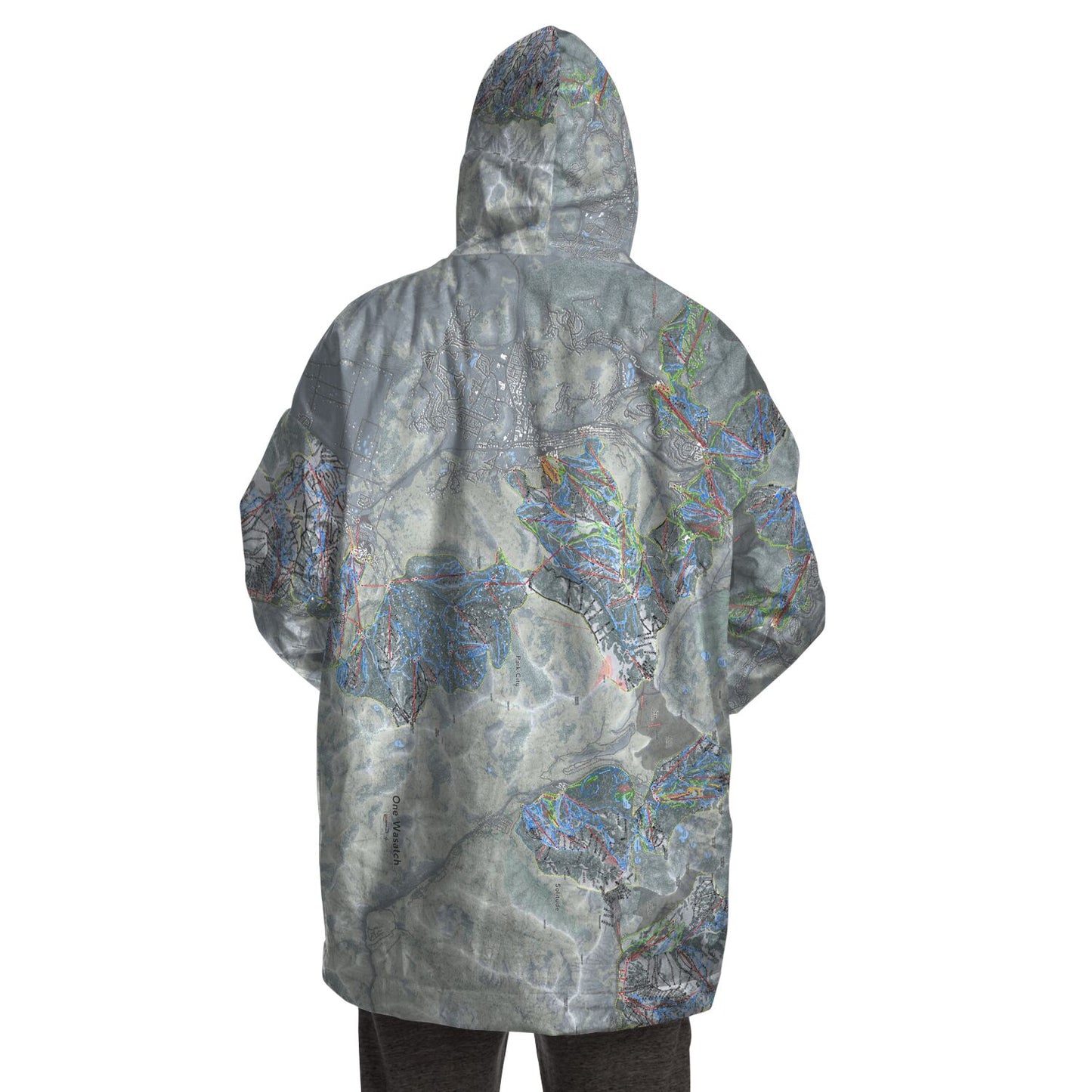 One Wasatch, Utah Ski Trail Map - Snug Hoodie - Powderaddicts