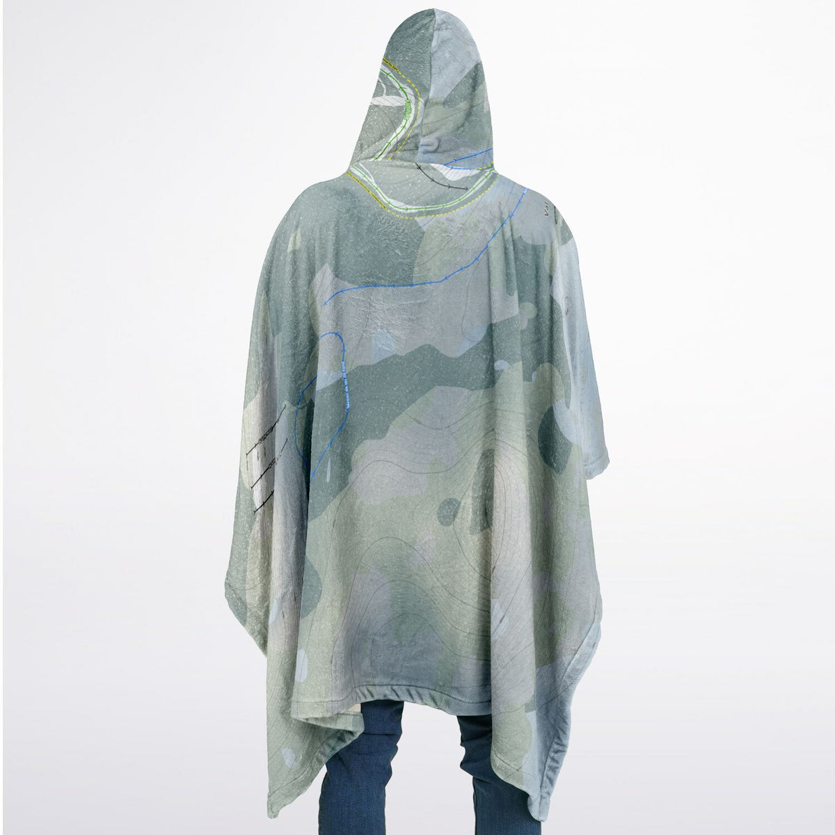 Val-dIrene, Quebec Ski Resort Map Flannel Blanket Poncho