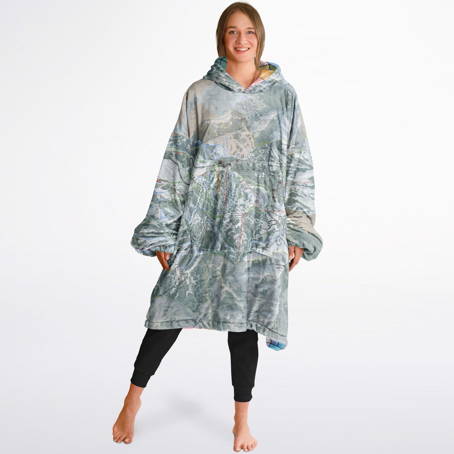 Powder Mountain, Utah Ski Resort Map Reversible Snug Hoodie