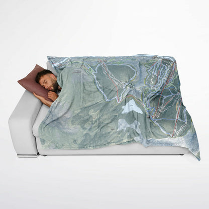 Loon Mountain, New Hampshire Ski Resort Map Flannel Blanket Poncho