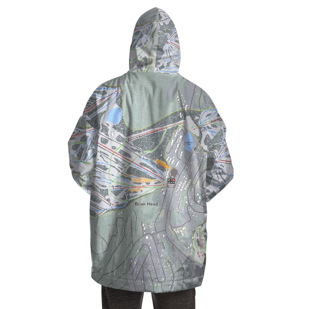 Brian Head, Utah Ski Trail Map - Snug Hoodie