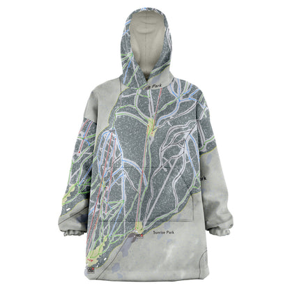 Sunrise Park, Arizona Ski Trail Map Snug Hoodie - Powderaddicts