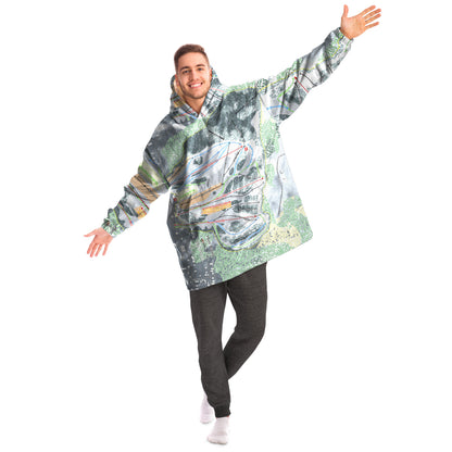 Mont Ripley, Michigan Ski Trail Map Snug Hoodie - Powderaddicts