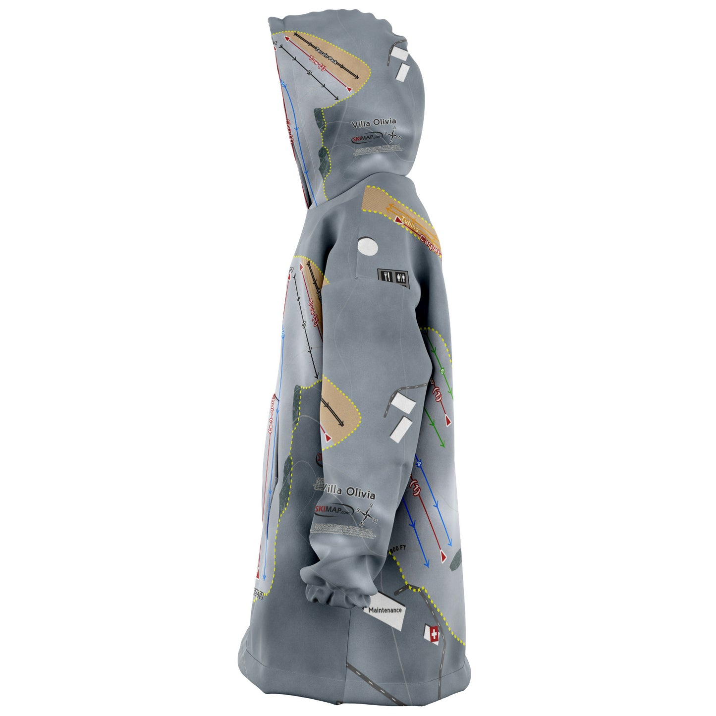Villa Olivia, Illinois Ski Trail Map - Snug Hoodie - Powderaddicts