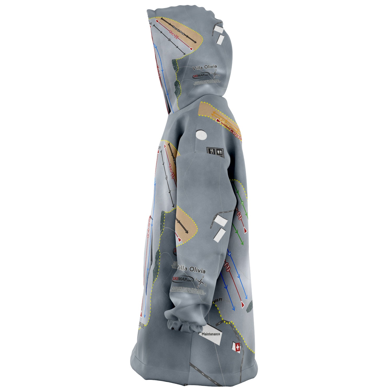 Villa Olivia, Illinois Ski Trail Map - Snug Hoodie - Powderaddicts