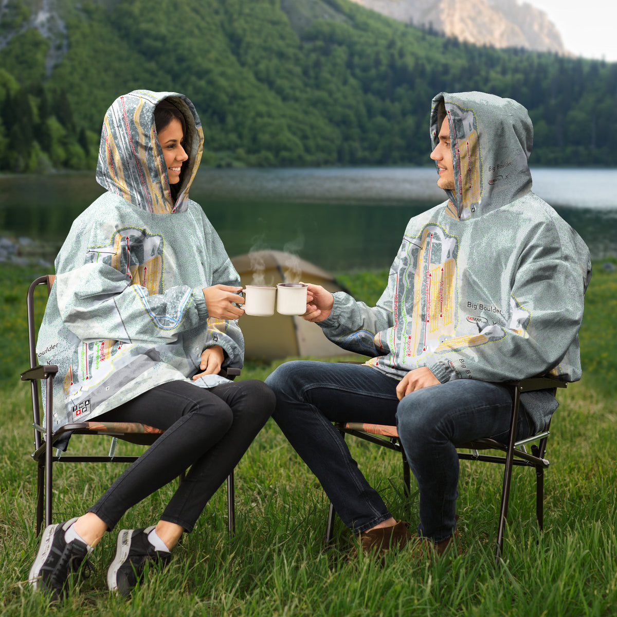 Big Boulder, Pennsylvania Ski Trail Map Snug Hoodie