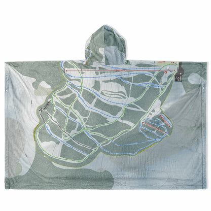 Mt Timothy, British Columbia Ski Resort Map Flannel Blanket Poncho