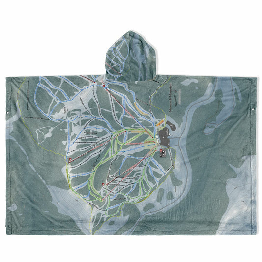 Monarch Mountain, Colorado Ski Resort Map Flannel Blanket Poncho