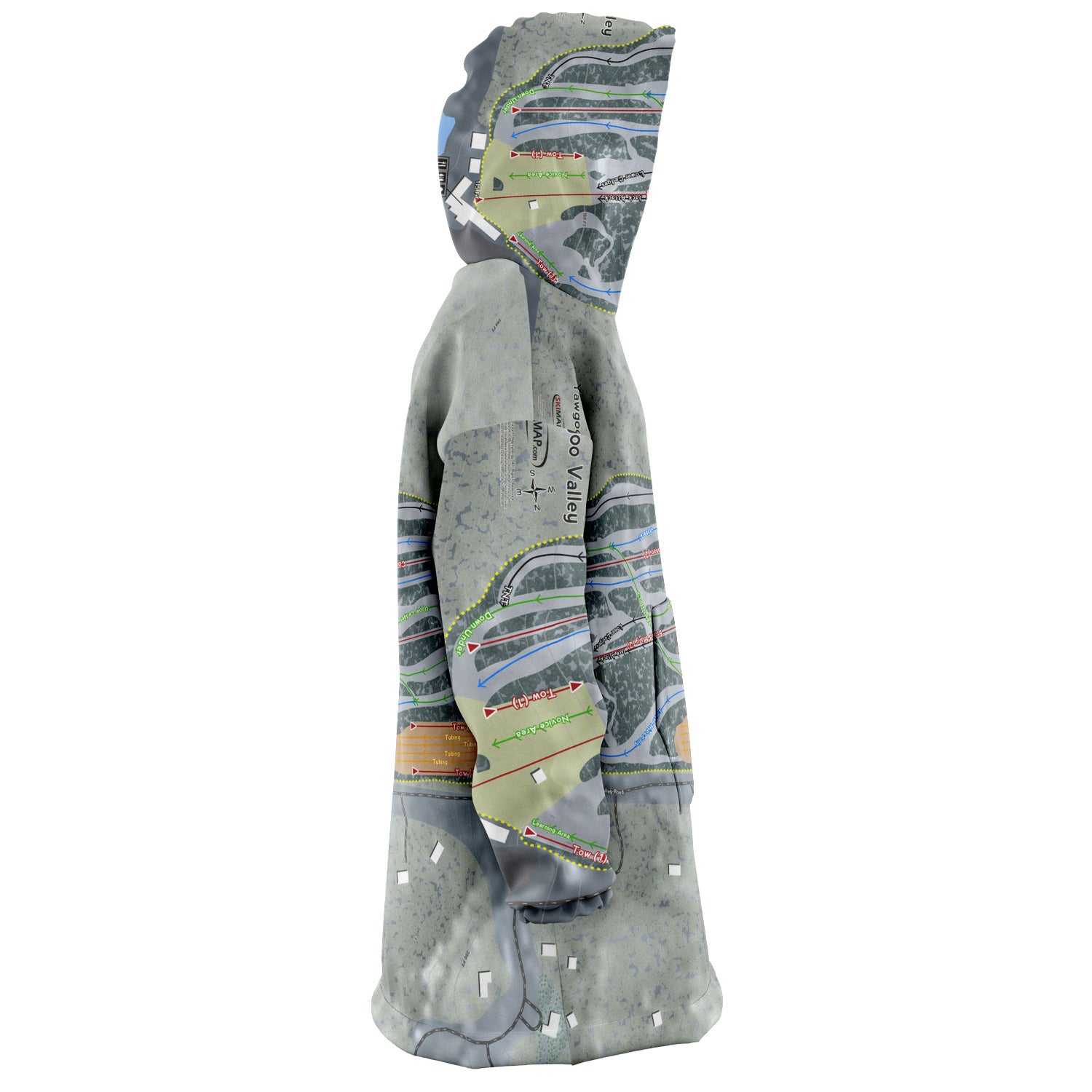 Yawgoo Valley, Rhode Island Ski Trail Map - Snug Hoodie - Powderaddicts