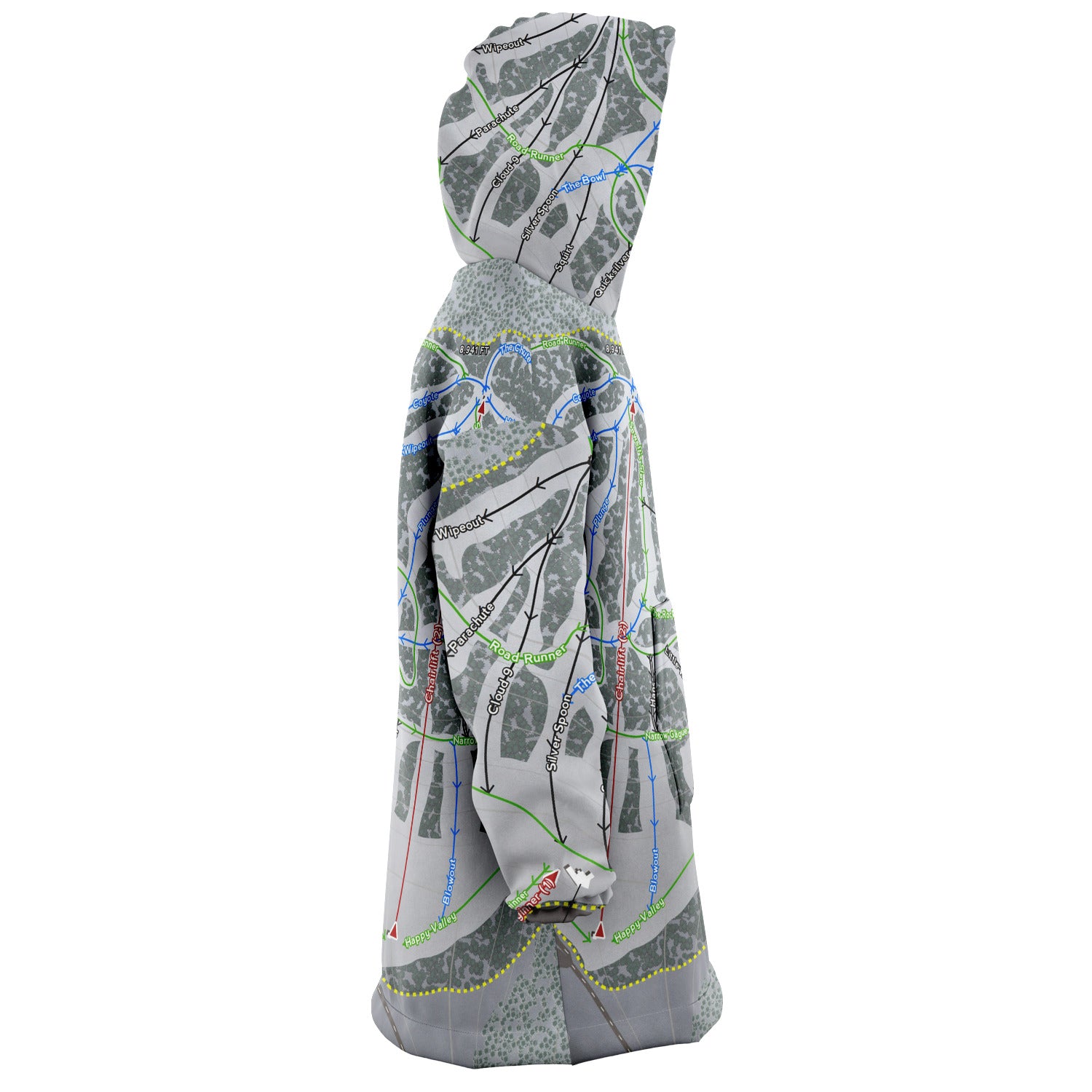 Ski Cloudcroft, New Mexico Ski Trail Map - Snug Hoodie