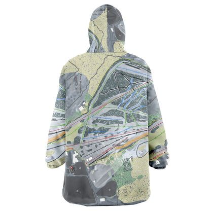 Pine Mountain, Michigan Ski Trail Map Snug Hoodie - Powderaddicts