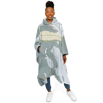 Little Ski Hill, Idaho Ski Resort Map Flannel Blanket Poncho