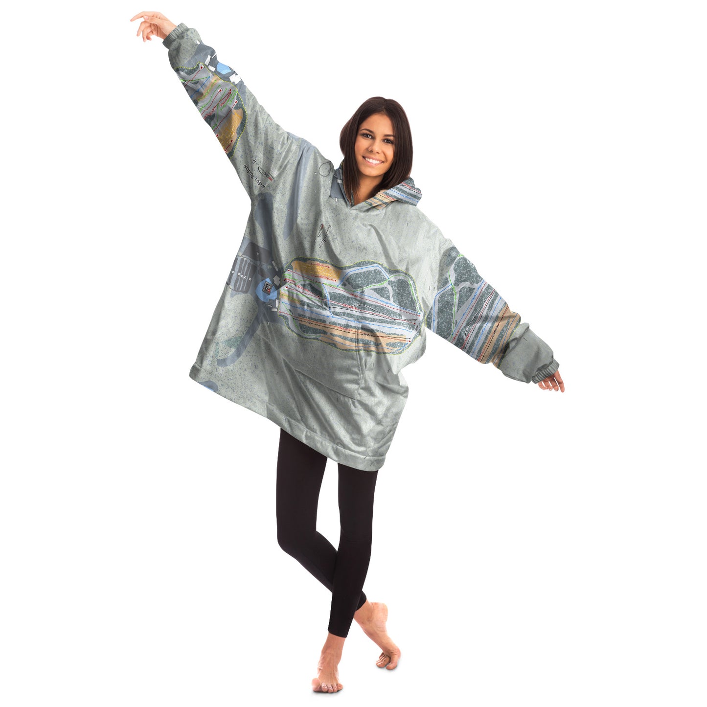 Powder Ridge, Connecticut Ski Trail Map - Snug Hoodie